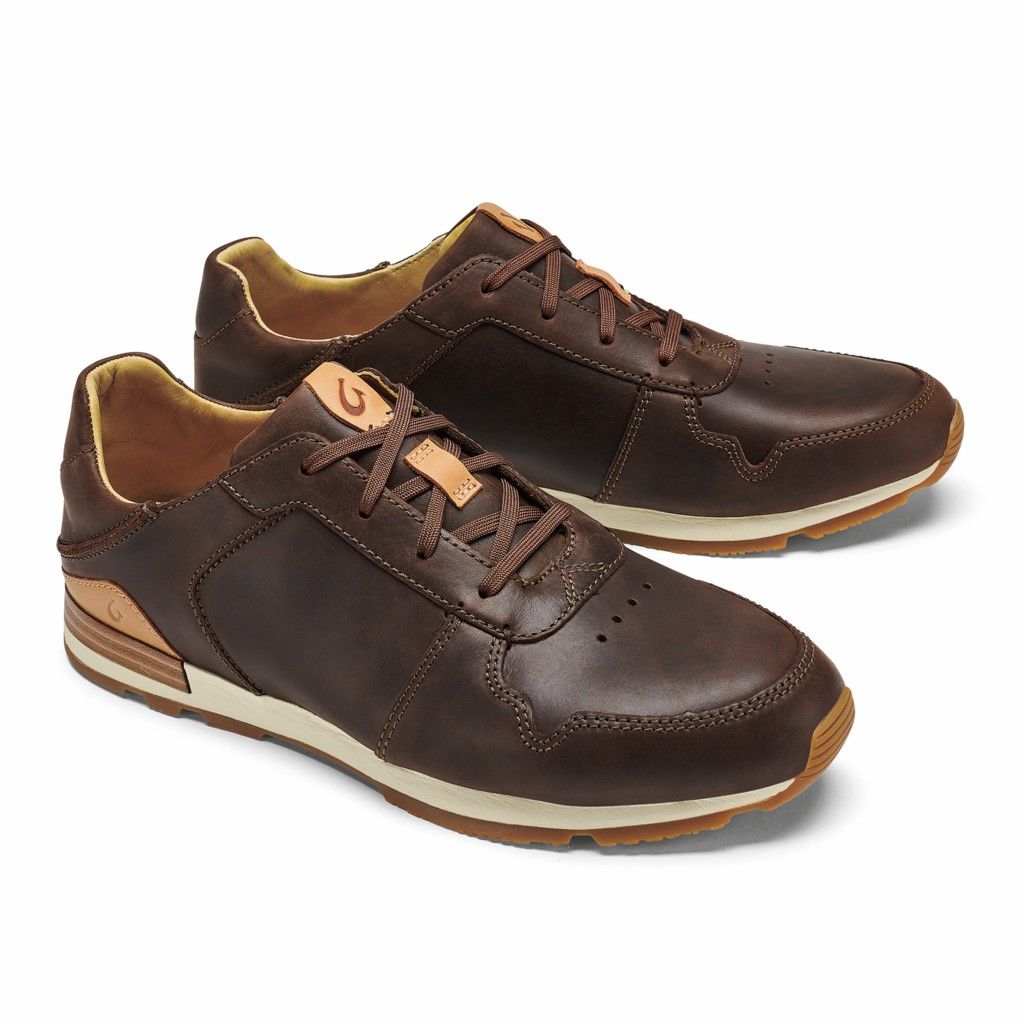 Olukai Men's Huaka I Li Sneaker - Dark Wood US754-928